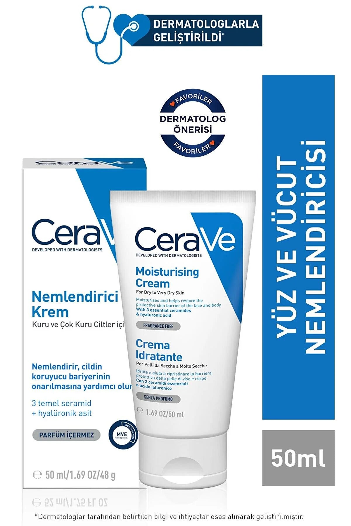 CeraVe Nəmləndirici (Üz və Bədən Kremi Quru Dərilər üçün ) 50 gr