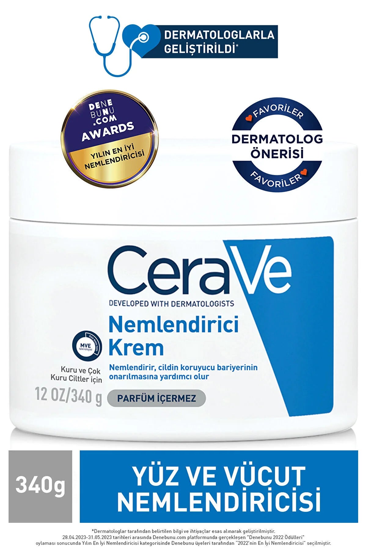 CeraVe Nəmləndirici (Üz və Bədən Kremi Quru Dərilər üçün ) 340qr