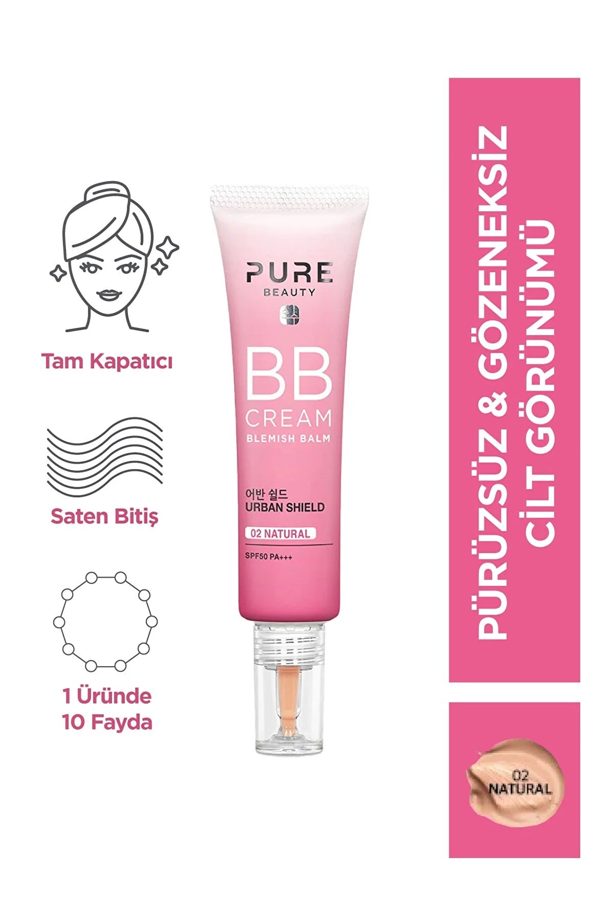 PURE BEAUTY BB Krem Spf50 Pa+++ Natural 30 ml