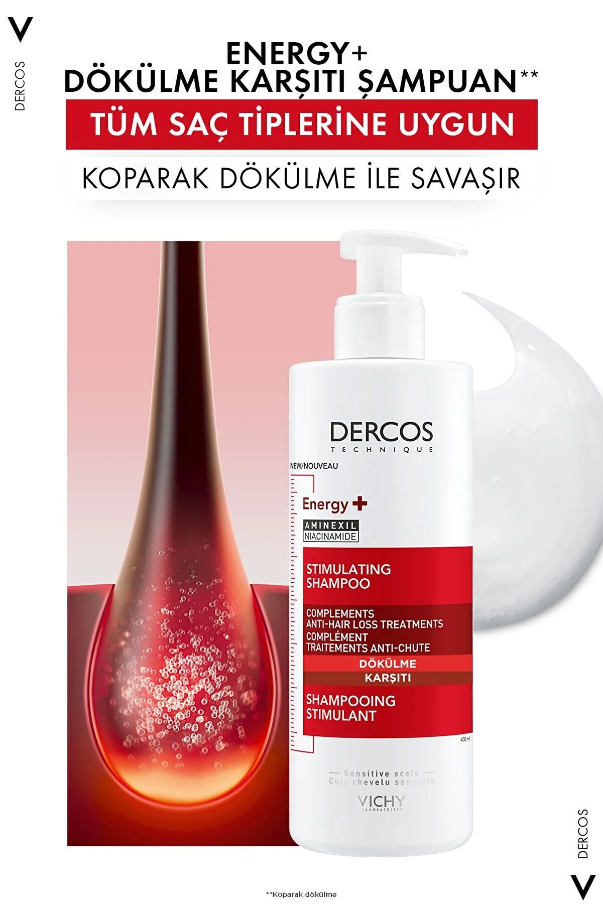 Vichy Dercos Energy Saç tökülməsinə qarşı şampun 400 ml