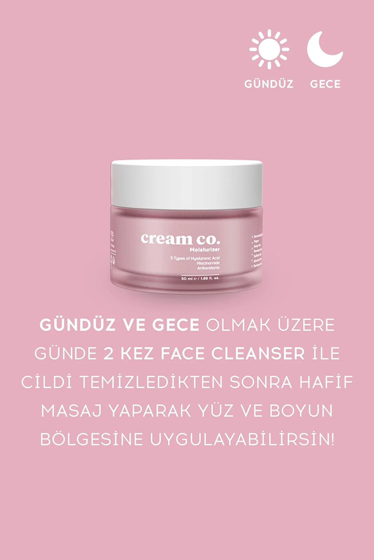 Cream CO Nəmləndirici Üz Kremi (Dəri Tonu Bərabərləşdirici, İşıqlandırıcı Bütün Dəri Tipləri  üçün) 50 ML