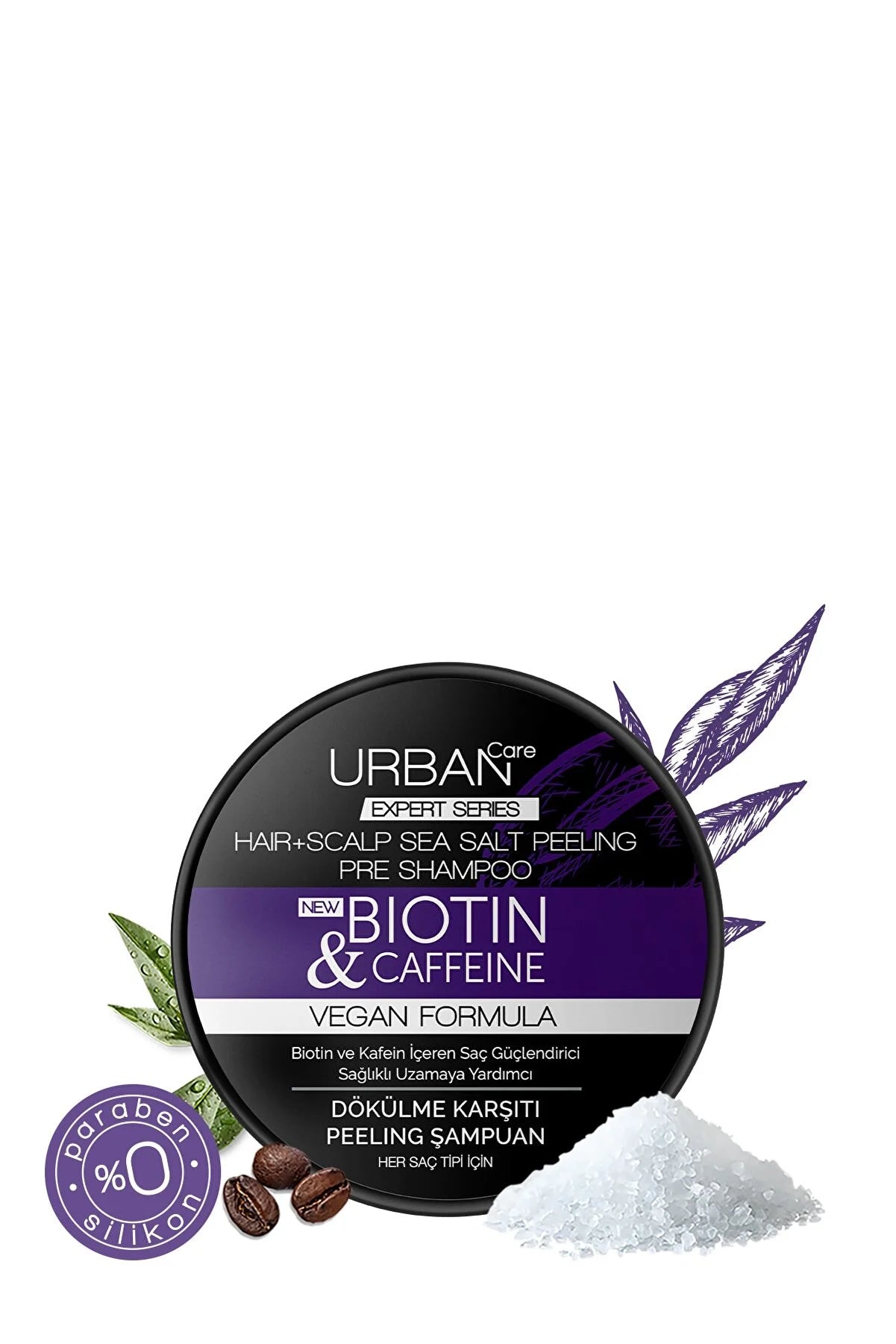 Urban Care expert Biotin və Kafein Dökülməsinə Qarşı Təmizləyici peeling Şampun-vegan-200 ml