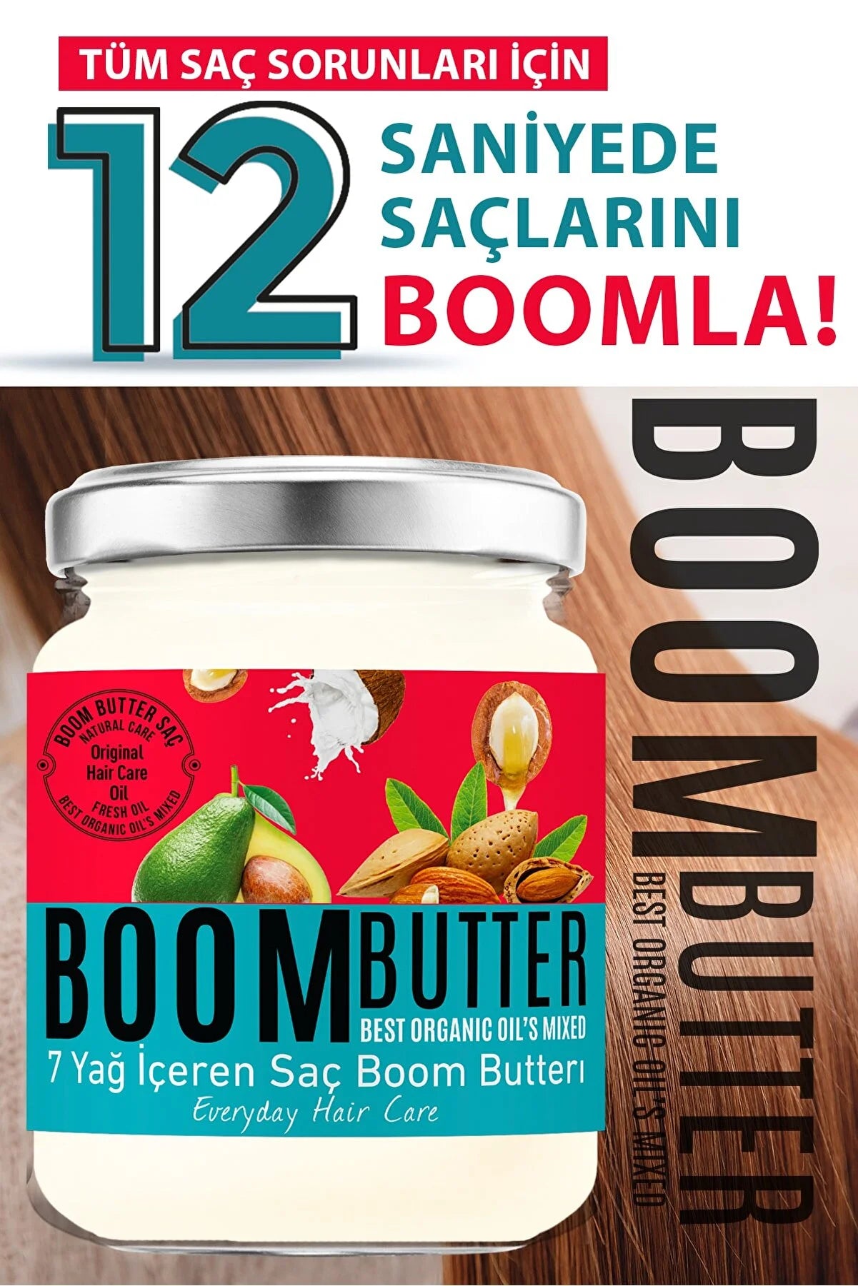 BOOM BUTTER Herbal Science Boom Butter Saç Baxım Yağı 190 ml