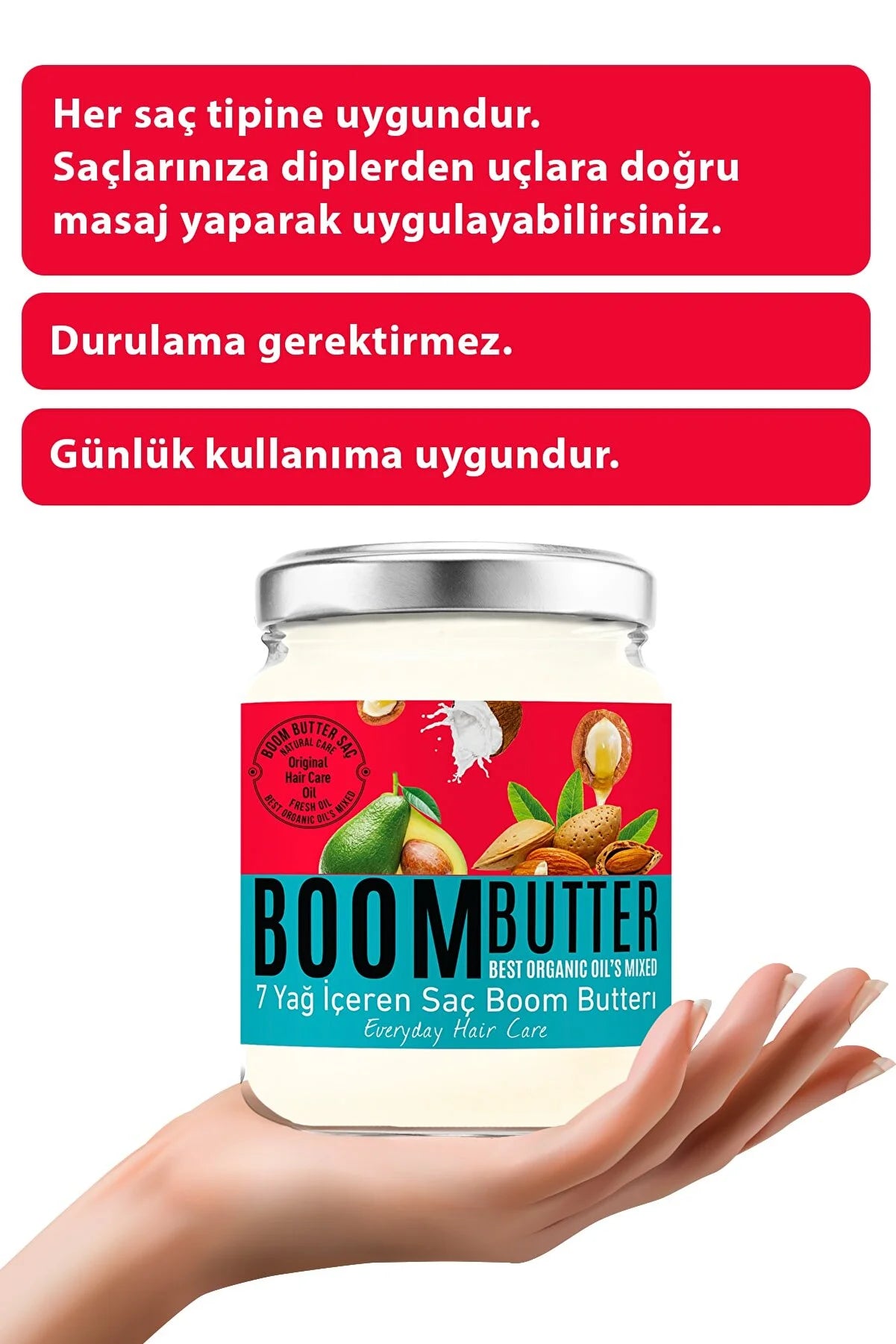 BOOM BUTTER Herbal Science Boom Butter Saç Baxım Yağı 190 ml