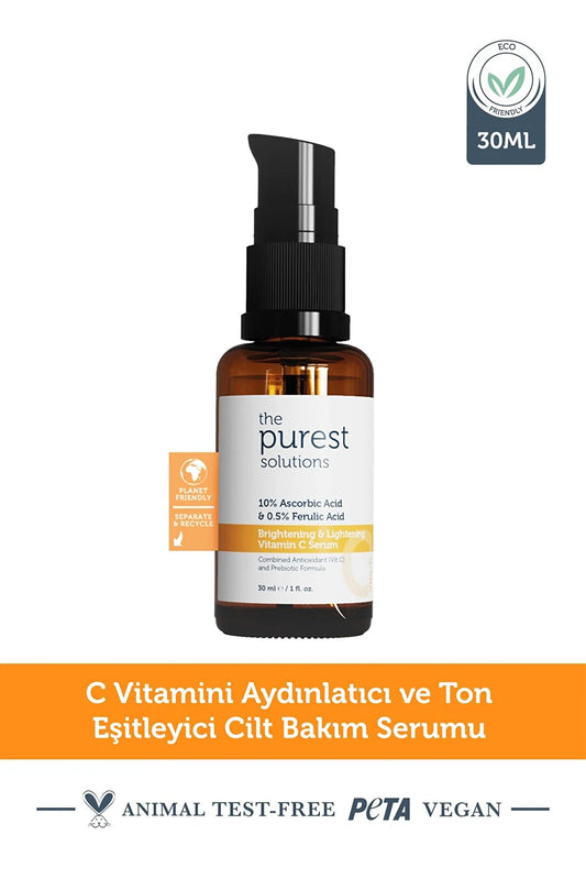 The Purest Solutions C Vit Aydınlatıcı Və Ton bərabərləşdirici Baxım Serumu 30 ml (%10 Ascorbic Acid &amp; Ferulic Acid %0,5)