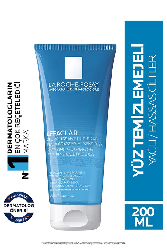 La Roche Posay Effaclar Gel Yağlı/Sızanaqlı Dərilər üçün Üz Təmizləyici Gel 200 ML