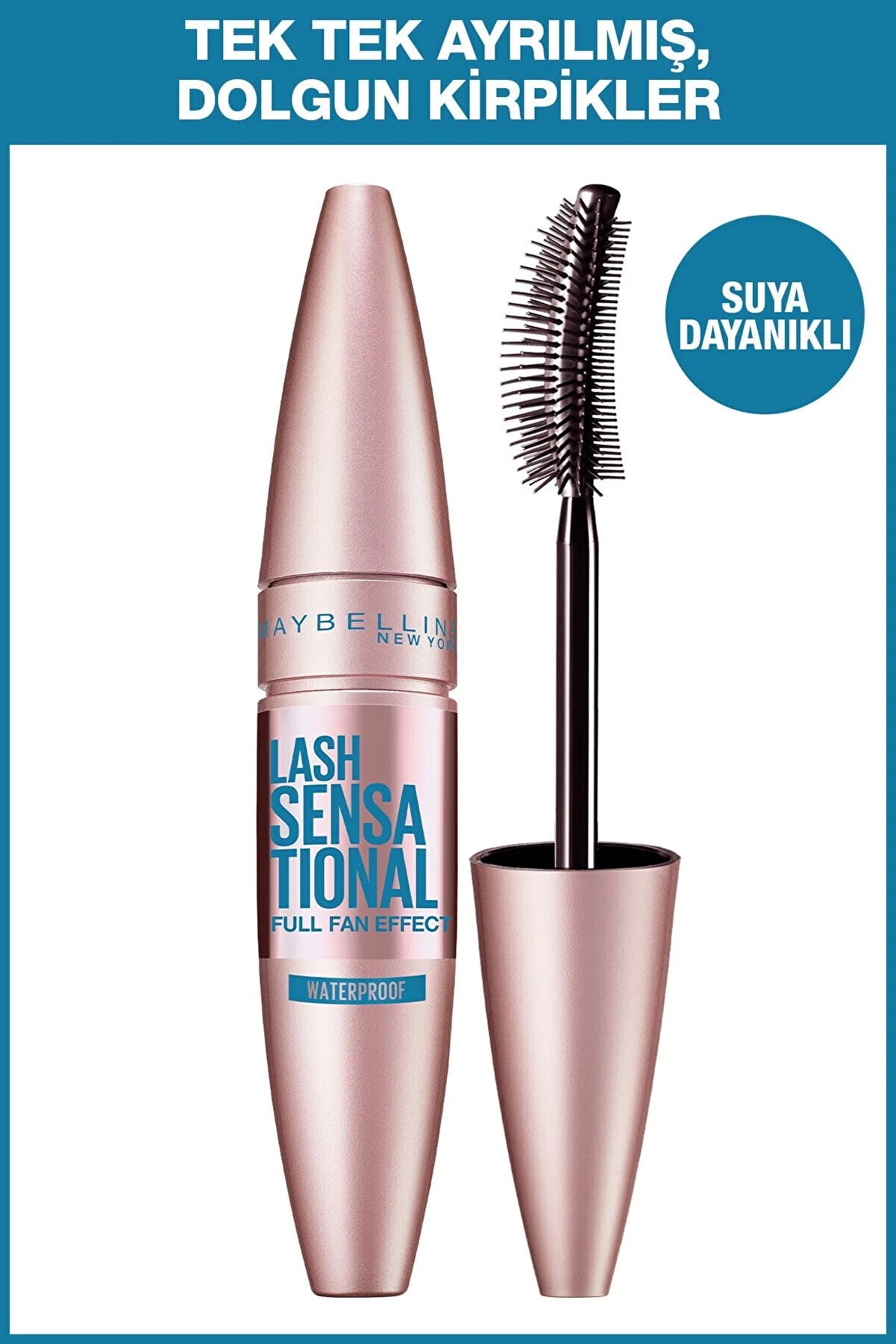 Maybelline New York Lash Sensational yelpaze təsirli suya davamlı qara suya davamlı maskara