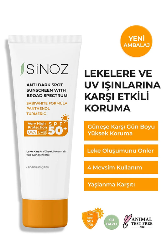 Sinoz SPF 50+ Üz Günəş Kremi - Normal və Quru Dərilər üçün Gündəlik İstifadə 50 ml