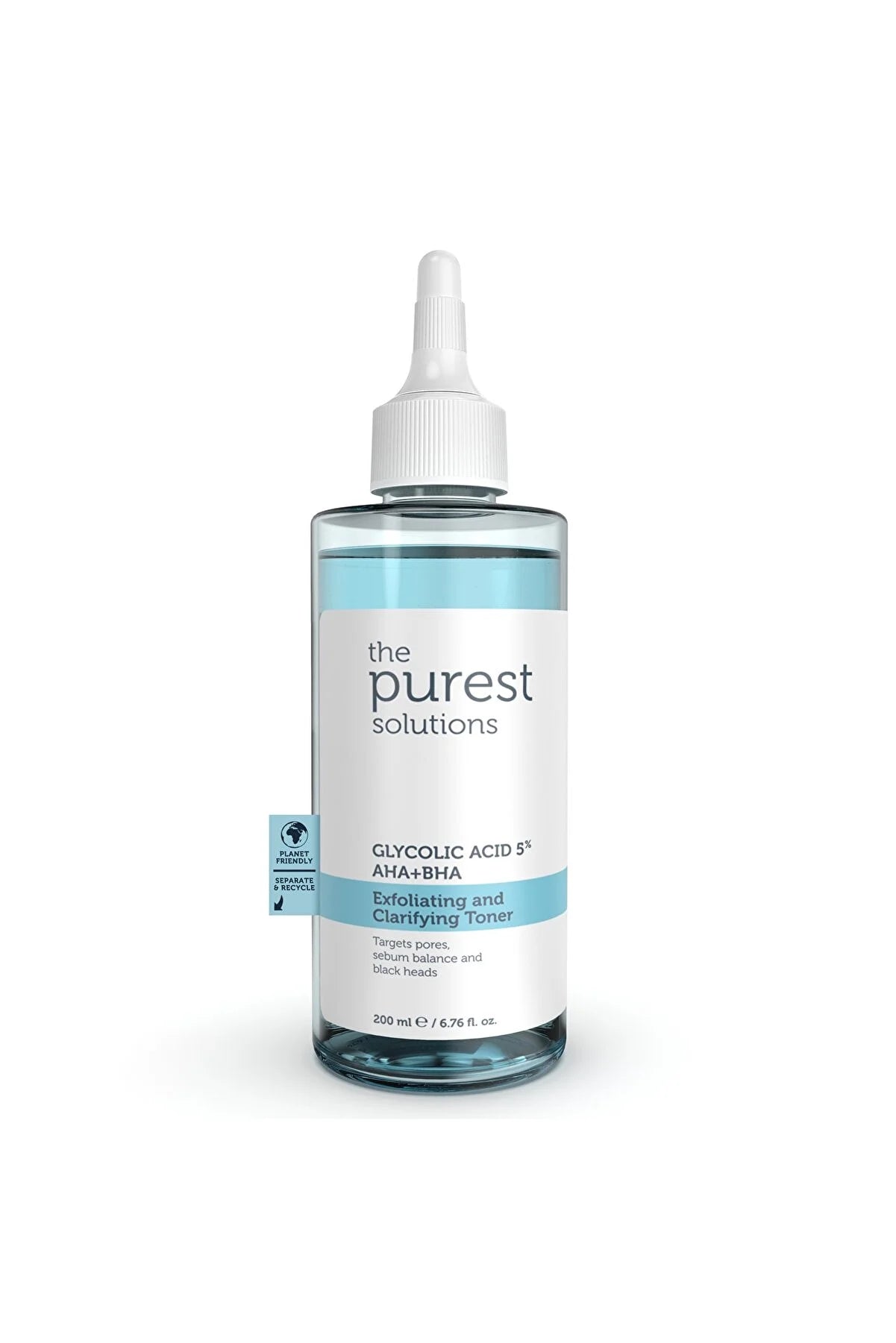 The Purest Solutions Məsamələri Möhkəmləşdirən və Təmizləyici Tonik 200 ml Qlikolik Turşu 5% Aha + Bha.