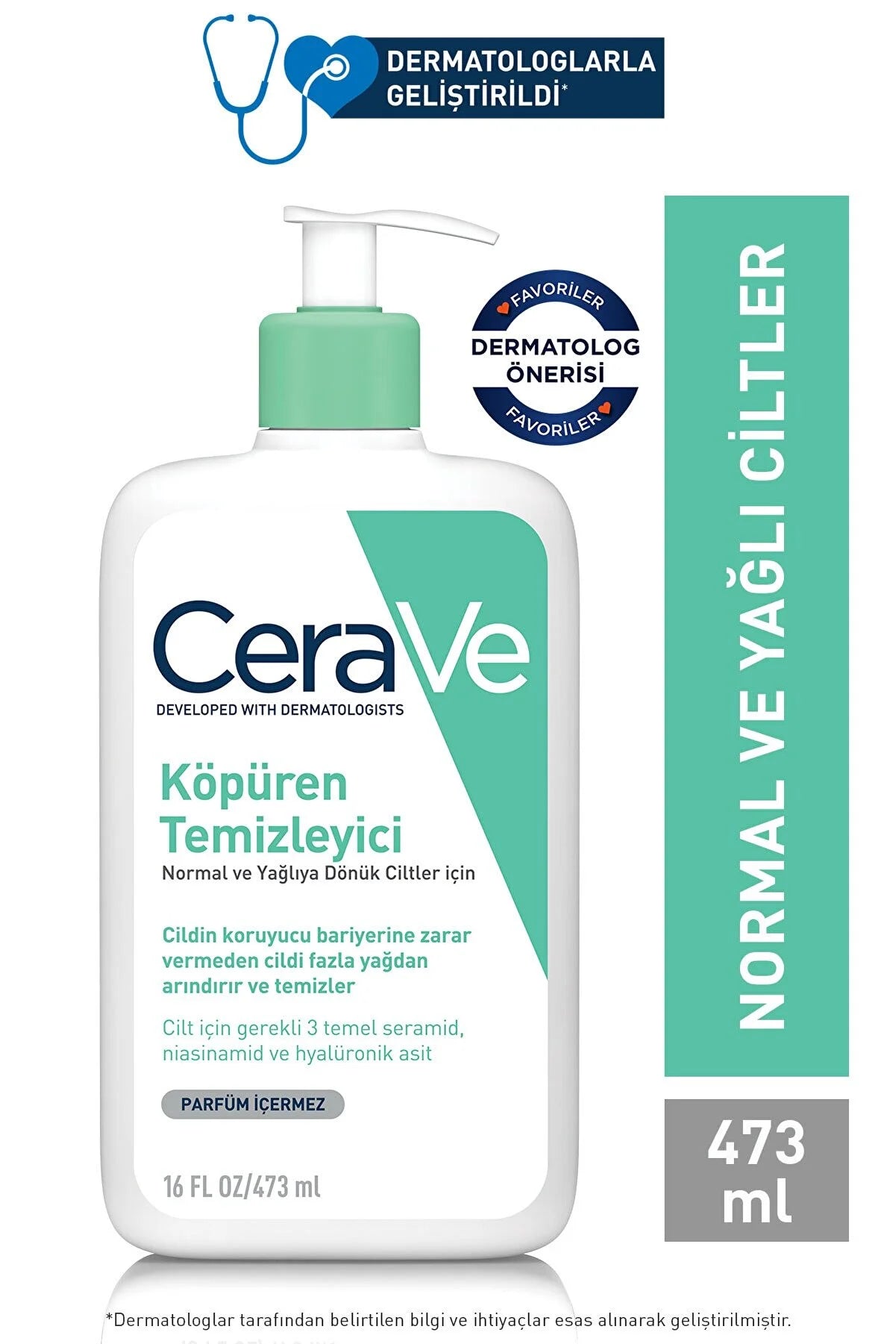 CeraVe Normal və Yağlı Dərilər üçün Köpük Təmizləyici 473ml