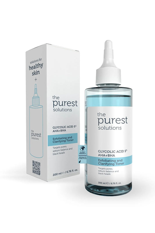 The Purest Solutions Məsamələri Möhkəmləşdirən və Təmizləyici Tonik 200 ml Qlikolik Turşu 5% Aha + Bha.