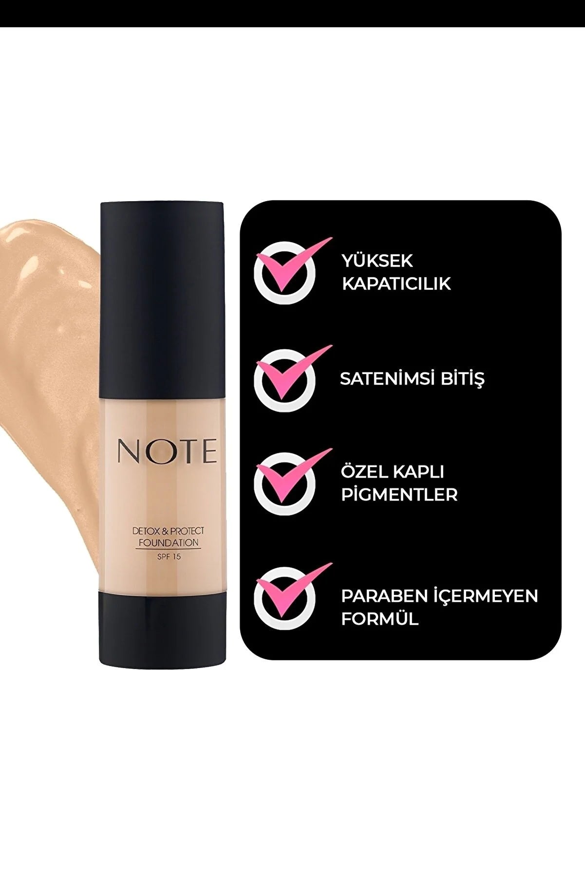 Note Cosmetics Detox & Protect Fondöten Canlandırıcı Etki 02 Natural Beige