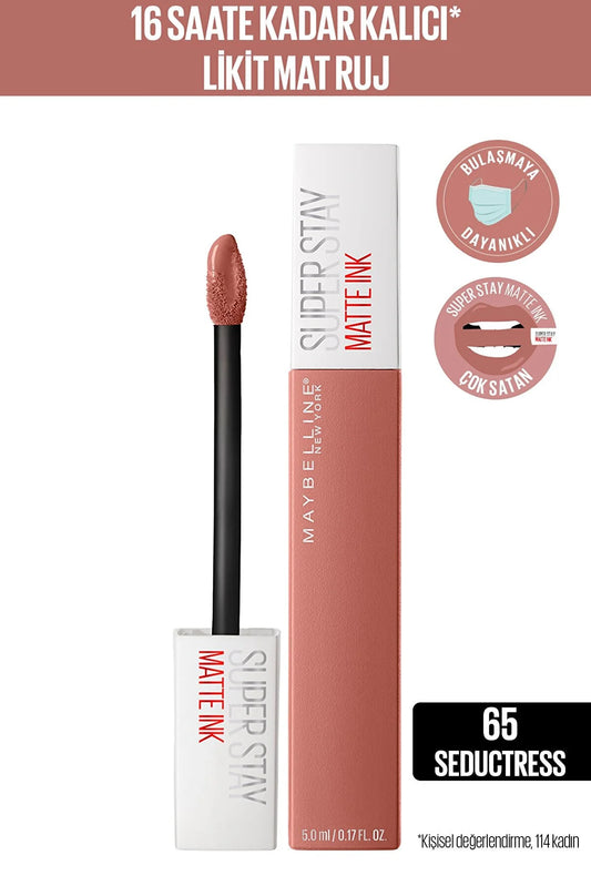 Maybelline New York Super Stay Matte Ink Unnude Likit Mat Ruj - 65 Seductress - Nude