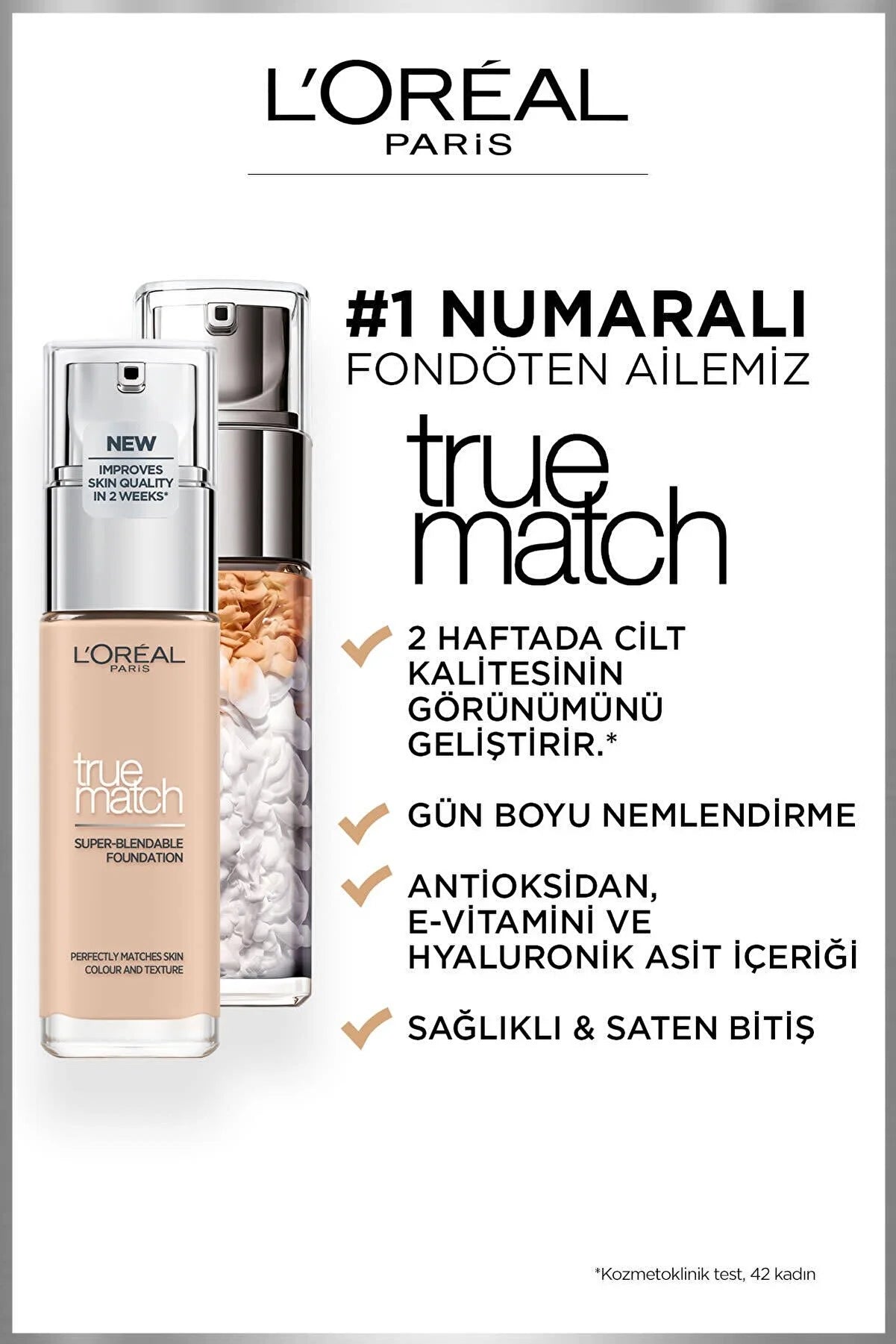 L'Oreal Paris True Match Bakım Yapan Fondöten 1R ROSE IVORY