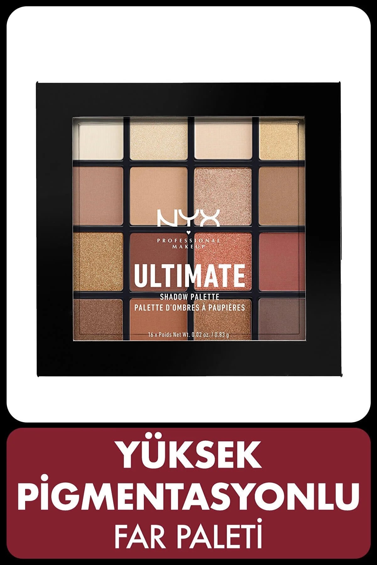 NYX Professional Makeup Göz Farı Paleti - Ultimate Shadow Pallette Warm Neutrals